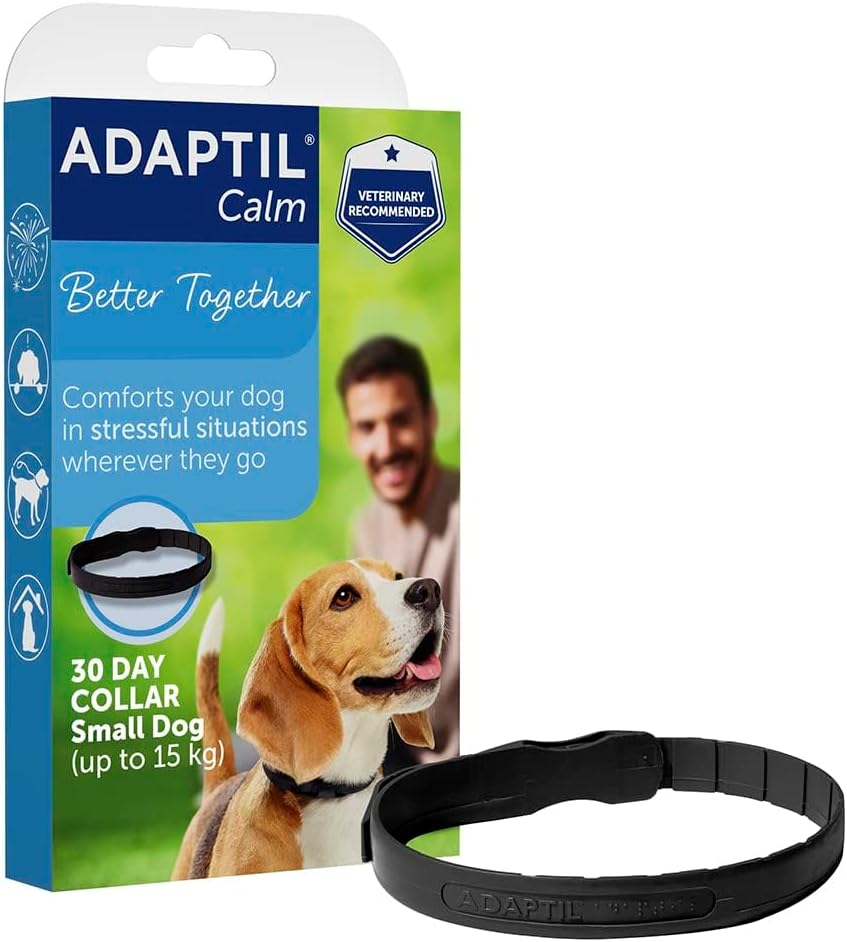 ADAPTIL Calm On-the-Go Collar, Helps Dogs Cope with Stress and Anxiety Related Behavioural Issues and Life Challenges Especially When Out and About - Small Dogs (Packing May Vary)